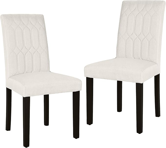 VECELO Upholstered Dining Chairs Set of 2, Modern Accent Parsons by VECELO