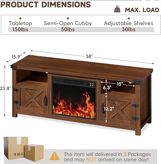 YESHOMY Fireplace TV Stand - Image 7