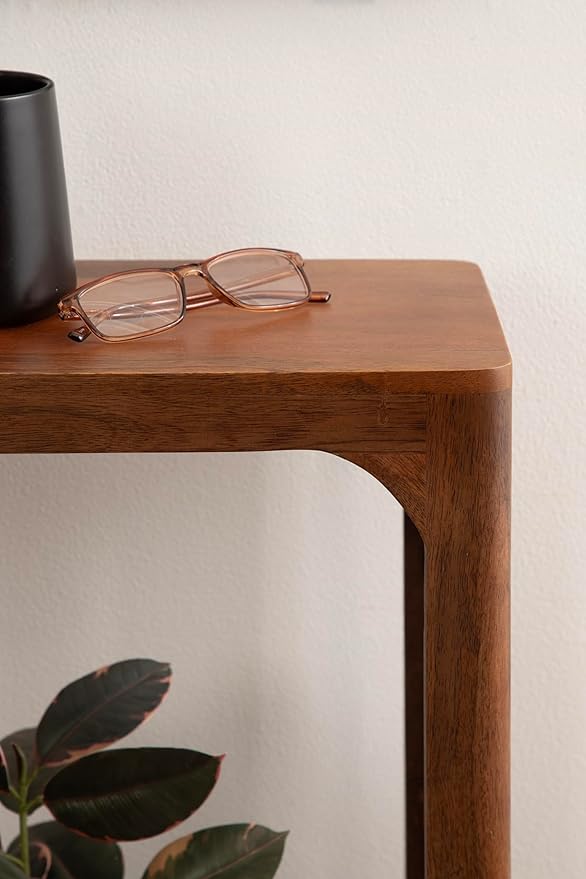 Kate and Laurel Dahl Modern Slatted Wooden Slim Side Table - Image 6
