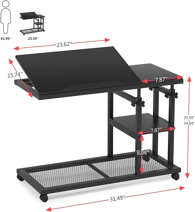 Tribesigns Height Adjustable C Table - Image 2