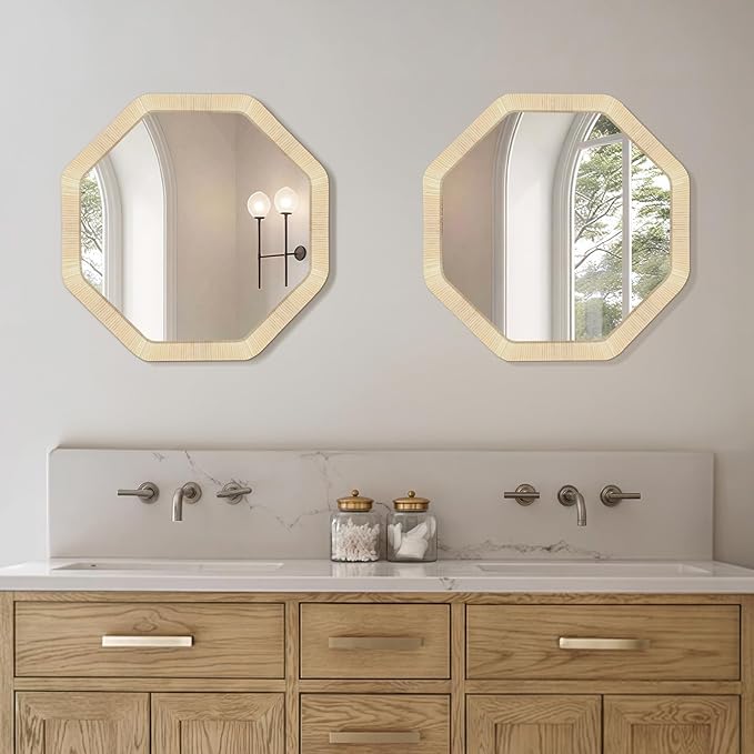 ULIKE Rattan Mirror for Wall, Bathroom 30 Inch Rustic Farmhouse Wall Decor - Image 5