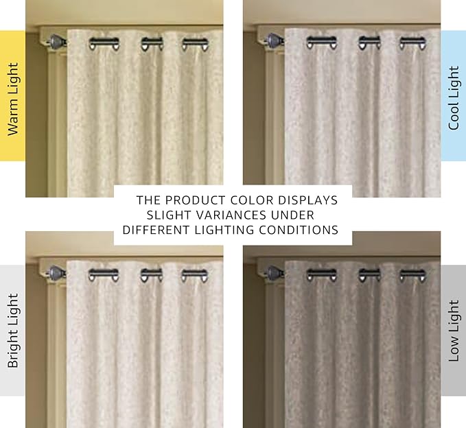 H.VERSAILTEX Linen Blackout Curtains Durable Thick Textured Linen Look 100% - Image 3