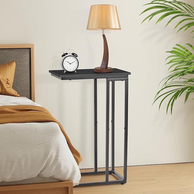 C-Shaped End Table, for Living Room, Small Spaces, TV Tray Couch Side Tables - Image 2