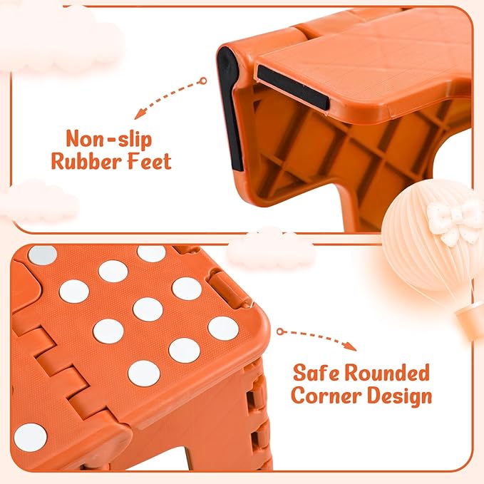 ACSTEP 9 Inch Folding Step Stool 300 LB Capacity Plastic Foldable Step Stools - Image 6