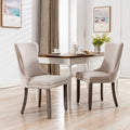PacknWood Acosure Set of 2 Velvet Upholstered Wing-Back Dining Chair by Unknown