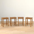 Grain & Grove Smith Collection Set of 4 Solid Wood Counter Height Bar Stools by GrainGrove