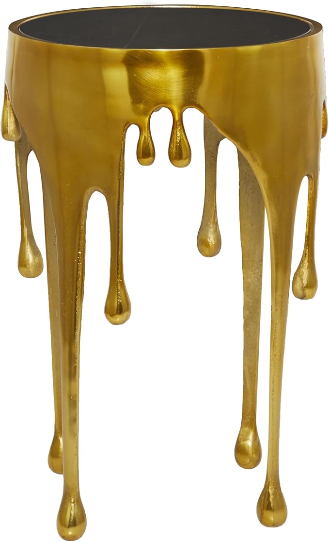 Deco 79 Aluminum Metal Abstract Melting Drip Accent Table - Image 4