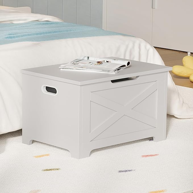 GarveeHome 23.6" Storage Chest, Wooden Storage Bench - Image 4