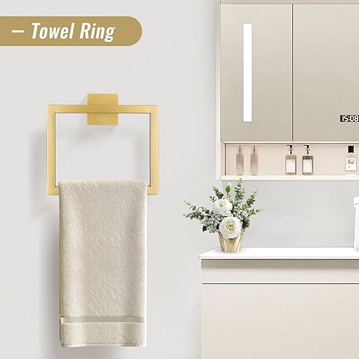 YACVCL Towel Bar Set 10-Piece Brushed Gold Bathroom Hardware Set, 23.6 Inch - Image 3