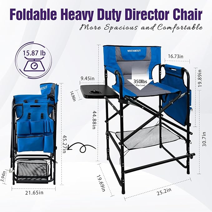Tall Folding Directors Chair - Image 3