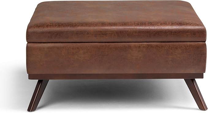 SIMPLIHOME Owen 36 inch Wide Mid Century Modern Square Coffee Table Storage - Image 5