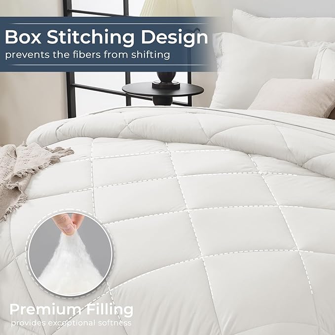 HEVUMYI Ivory Twin Comforter Set - Image 4