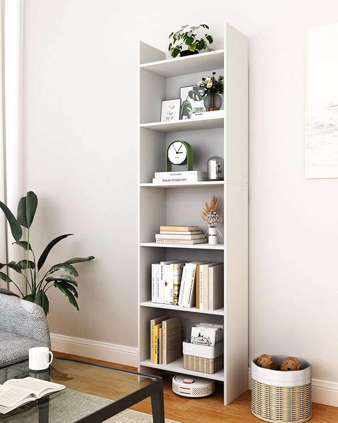 6-Tier Bookshelf, 66.9 Inches Floor Standing Bookcase, Display Storage Shelf - Image 5