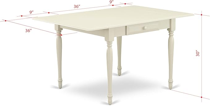 East West Furniture MZGR5-LWH-W 5 Piece Dining Set Includes a Rectangle Dining - Image 12