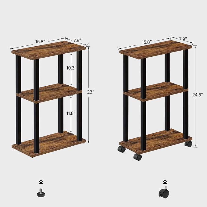 TUTOTAK Small Side Table, Narrow End Table, Bedside Table, Couch Side Table - Image 3