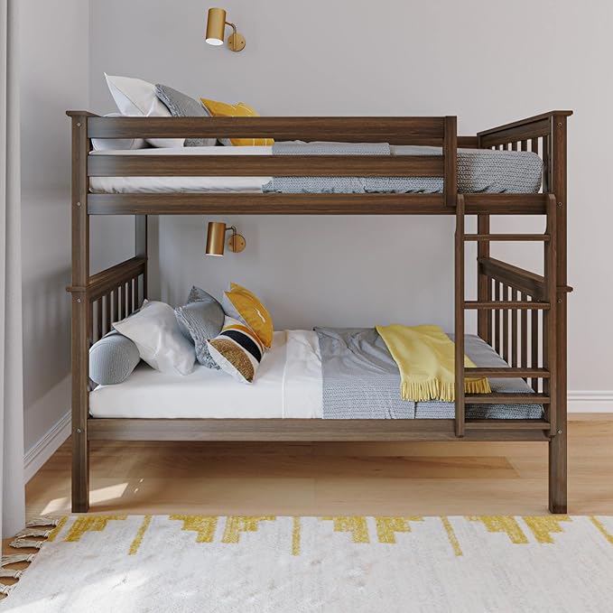 Max & Lily Bunk Bed Twin over Twin, Solid Wood Bunk Bed Frame - Image 3