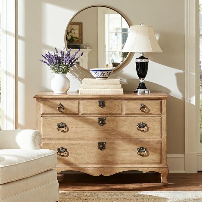 HOMECOOKIN Round Wood Mirror 28 inch Circle Wall Mirror - Image 3