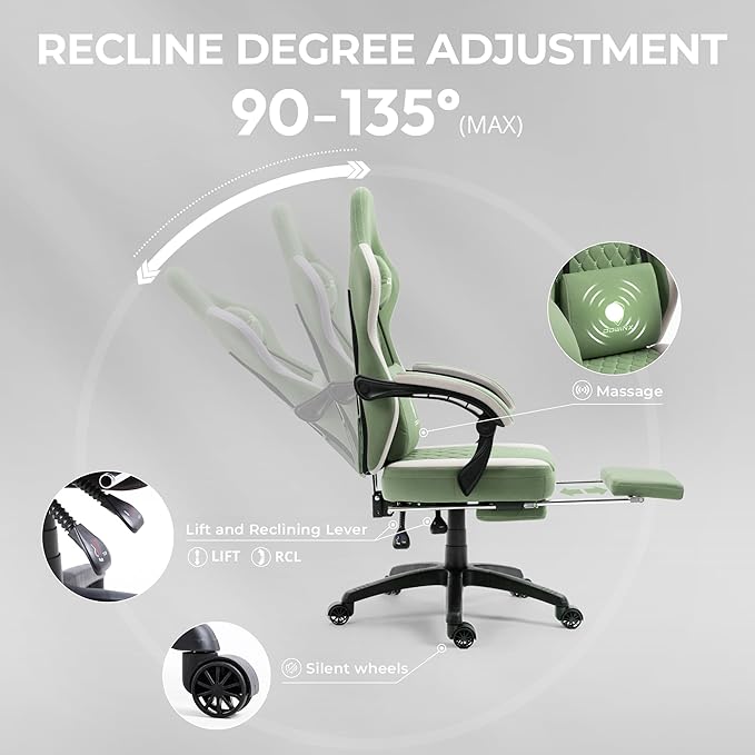 Dowinx Gaming Chair Breathable Fabric Game Chair - Image 7