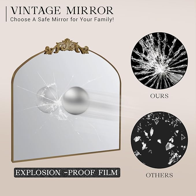 MISSDAY Vintage Retro Bronze Baroque Mirror - Image 4