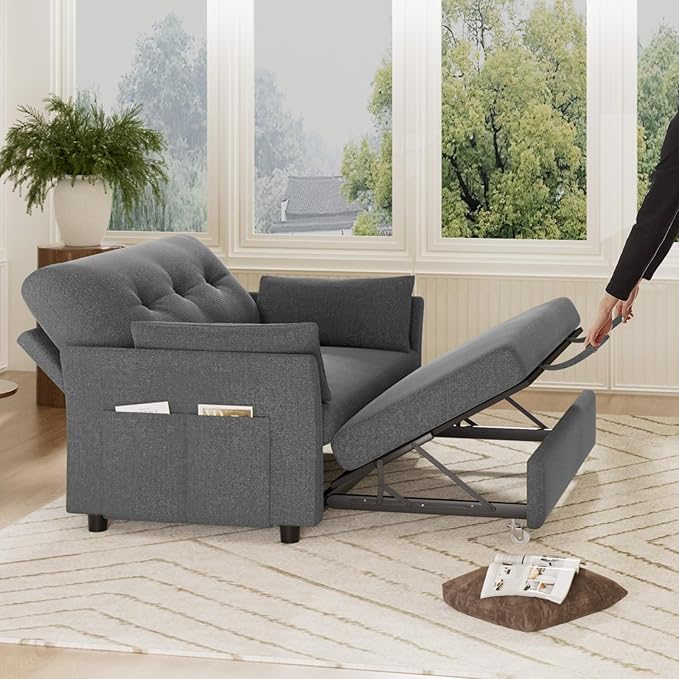 Vipbear 3-in-1 Chenille Convertible Sofa Bed, Pull Out Sleeper Sofa - Image 8