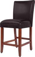 Homepop Home Decor | Classic Counter Height Bar Stools | Faux Leather 24 Inch by HomePop
