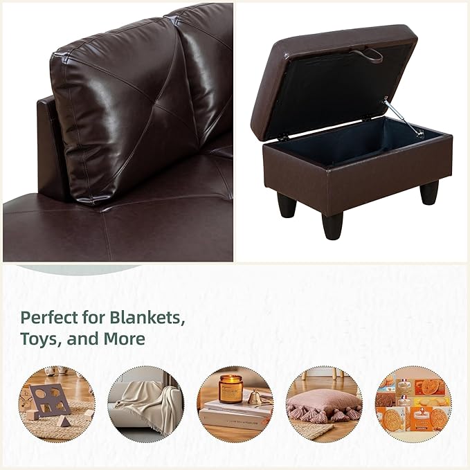 Leather Sectional Couch, Modern L Shaped Couches - Image 4