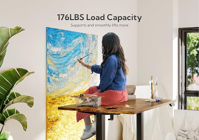 Claiks Electric Standing Desk, Adjustable Height Stand up Desk, 24x48 Inches - Image 2