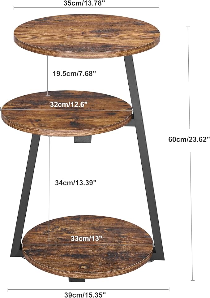 BEWISHOME Round End Table Side Table - Image 3
