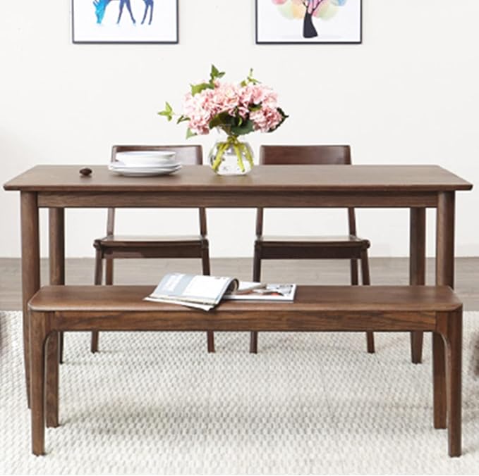 6 FT Dining Bench, Wood Solid Oak Wooden Bench Indoor Dining Room Home Bedroom - Image 7