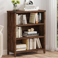 BON AUGURE Rustic Short Bookshelf, 3 Shelf Bookcase, Small Wood Low Book by BONAUGURE