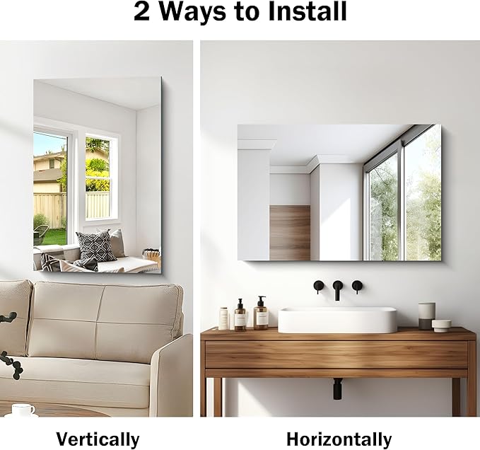Frameless Mirror, 24x36 Inch Bathroom Mirror - Image 5