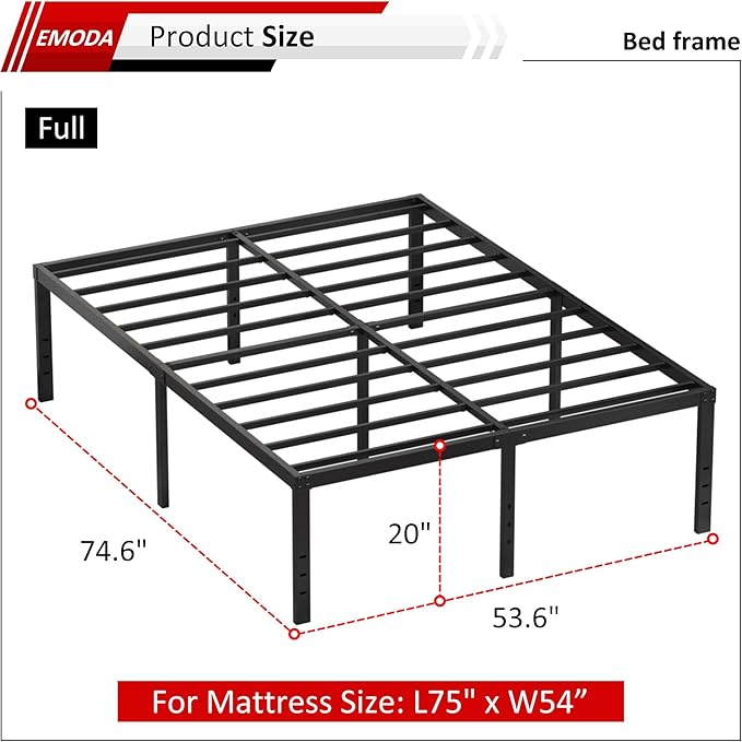 EMODA 20 Inch Tall Full Size Bed Frame - Image 3