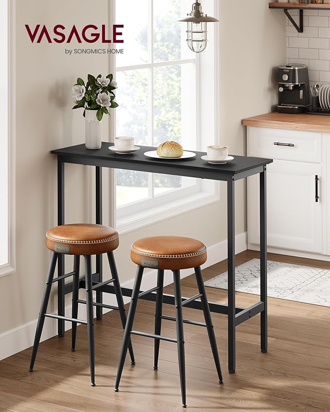 VASAGLE Bar Table, Narrow Long Kitchen Dining Table, Sturdy Metal Frame - Image 2
