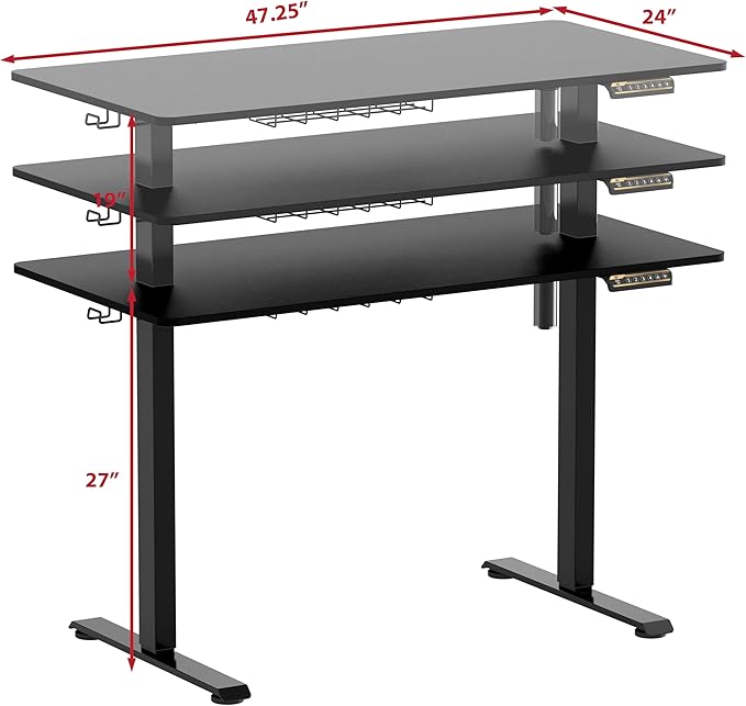 SHW 48-Inch Electric Height Adjustable Sit to Stand Desk - Image 2