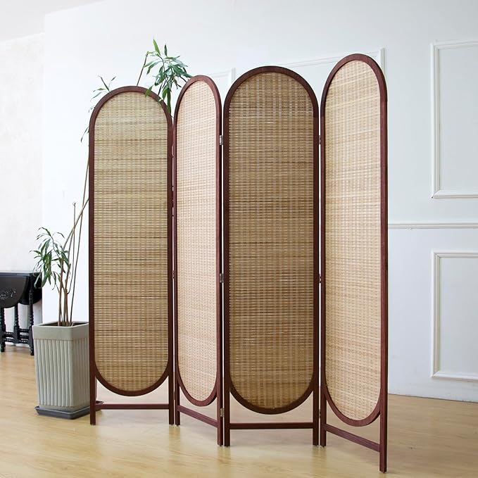 4 Panel Room Divider Screen and Folding Panel Screen in Arch Shape, Double by Furnnylane