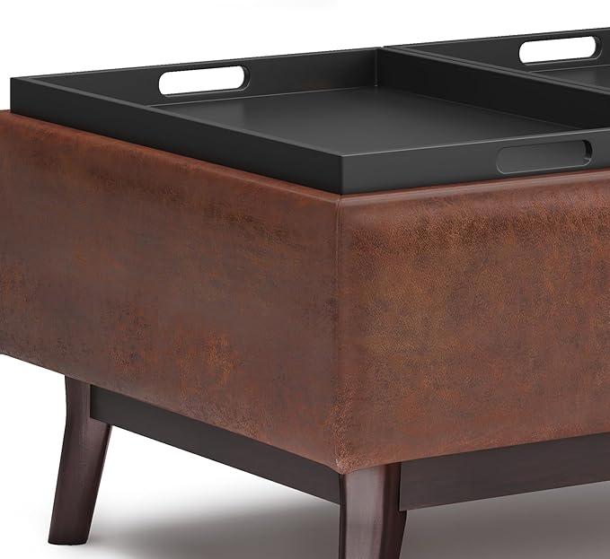 SIMPLIHOME Owen 34 inch Wide Mid Century Modern Rectangle Tray Top Small Coffee - Image 8