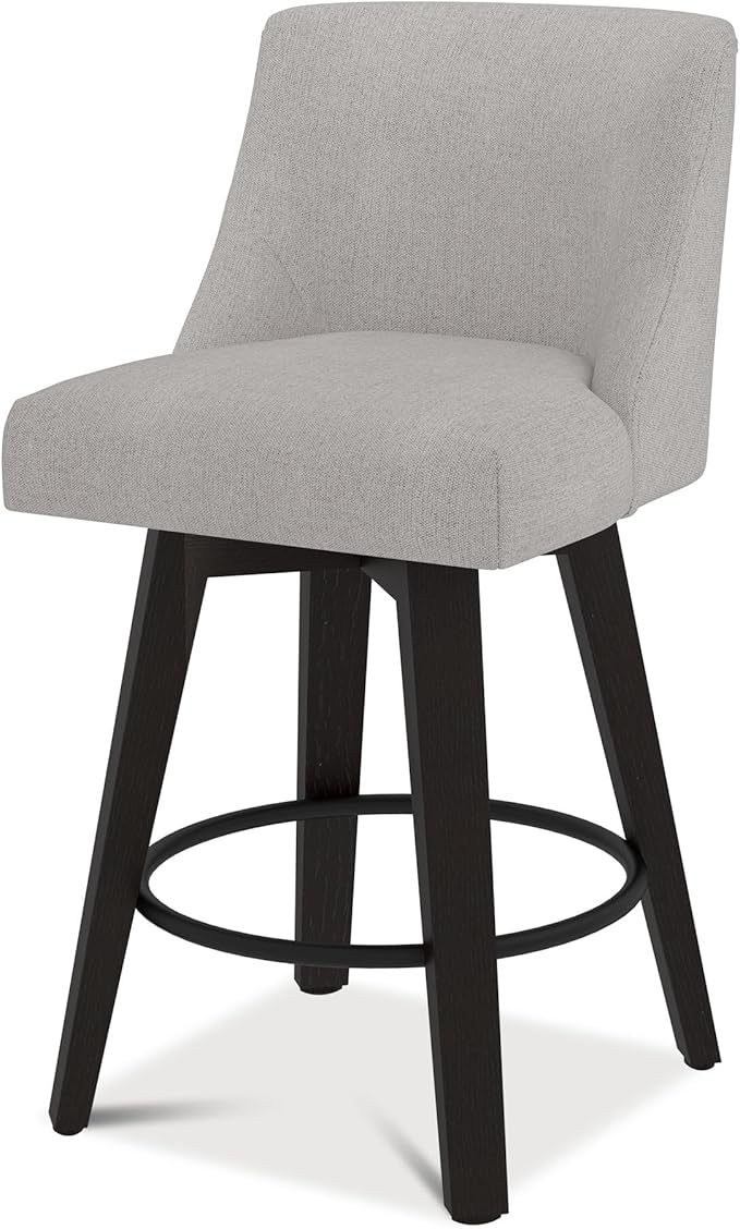 Counter Height Bar Stools Set of 2, 360°Swivel Upholstered Barstools - Image 7