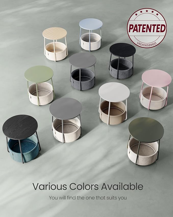 VASAGLE Small Round Side End Table, Modern Nightstand - Image 9
