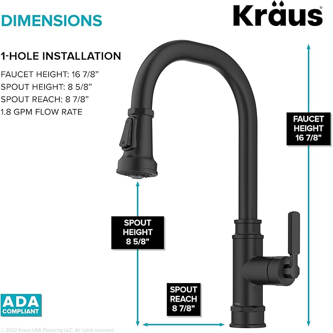KRAUS Allyn Transitional Industrial Pull-Down Single Handle Kitchen Faucet in - Image 5