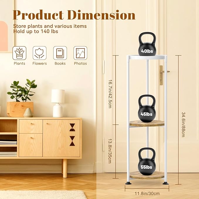 KMOTASUO 3 Tier White Plant Stand Indoor - Image 3