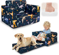 Kids Couch, 2-in-1 Kids Fold Out Couch, Convertible Kid Sofa to Lounger by Beavtaens