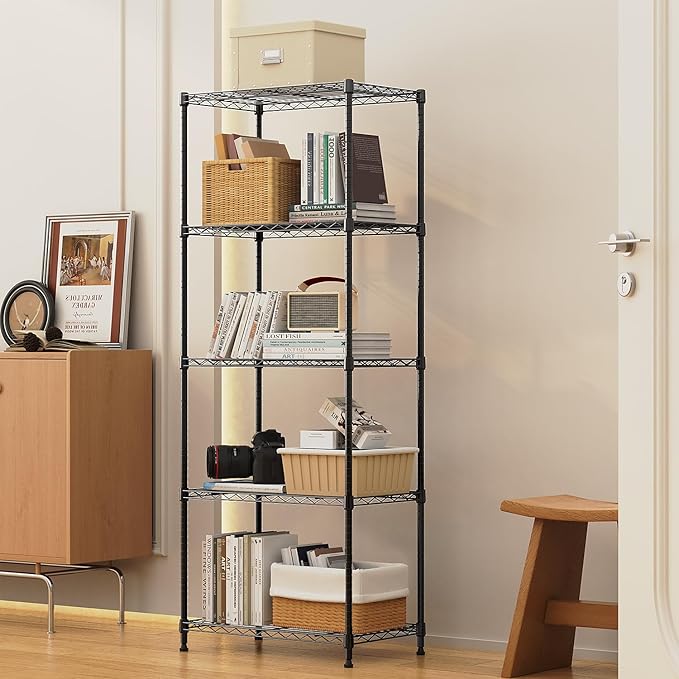 1250 lbs 5 Tier Shelf Metal Storage Shelves Wire Rack Closet Organizers - Image 2