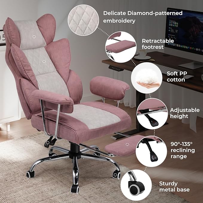 COMHOMA Big and Tall Office Chair, High Back Leather Gaming Chair - Image 5