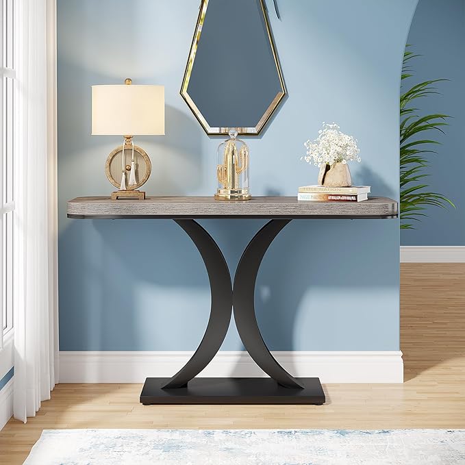 LITTLE TREE Industrial Entryway Console Table, Compact Foyer Hallway Accent - Image 6