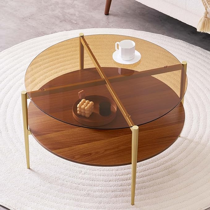 Round Coffee Table, Mid-Century Modern Design, D30 x H17, by LumFurn