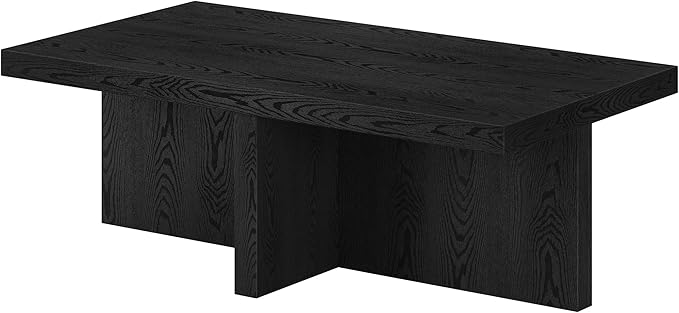 Henn&Hart 44" Rectangular Wood Pedestal Low-Profile Coffee Table - Image 5