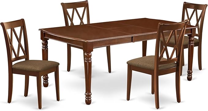 East West Furniture DOCL5-MAH-C 5 Piece Modern Dining Table Set Includes a by EastWestFurniture