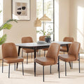 COLAMY Modern Dining Chairs Set of 6, Faux Leather Upholstered Dining Room by COLAMYINC