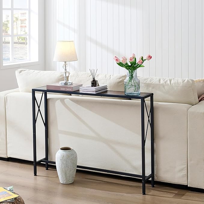 41.7" Console Table Behind Couch, Industrial Narrow Sofa Table - Image 8