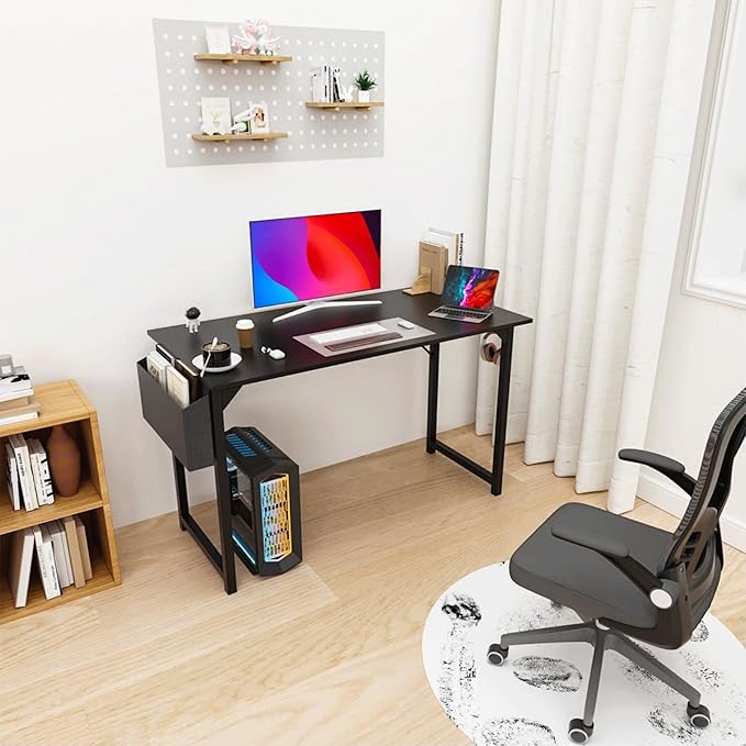 47 Inch Desk Office with Storage, Modern Simple Style Gaming Computer Table - Image 2